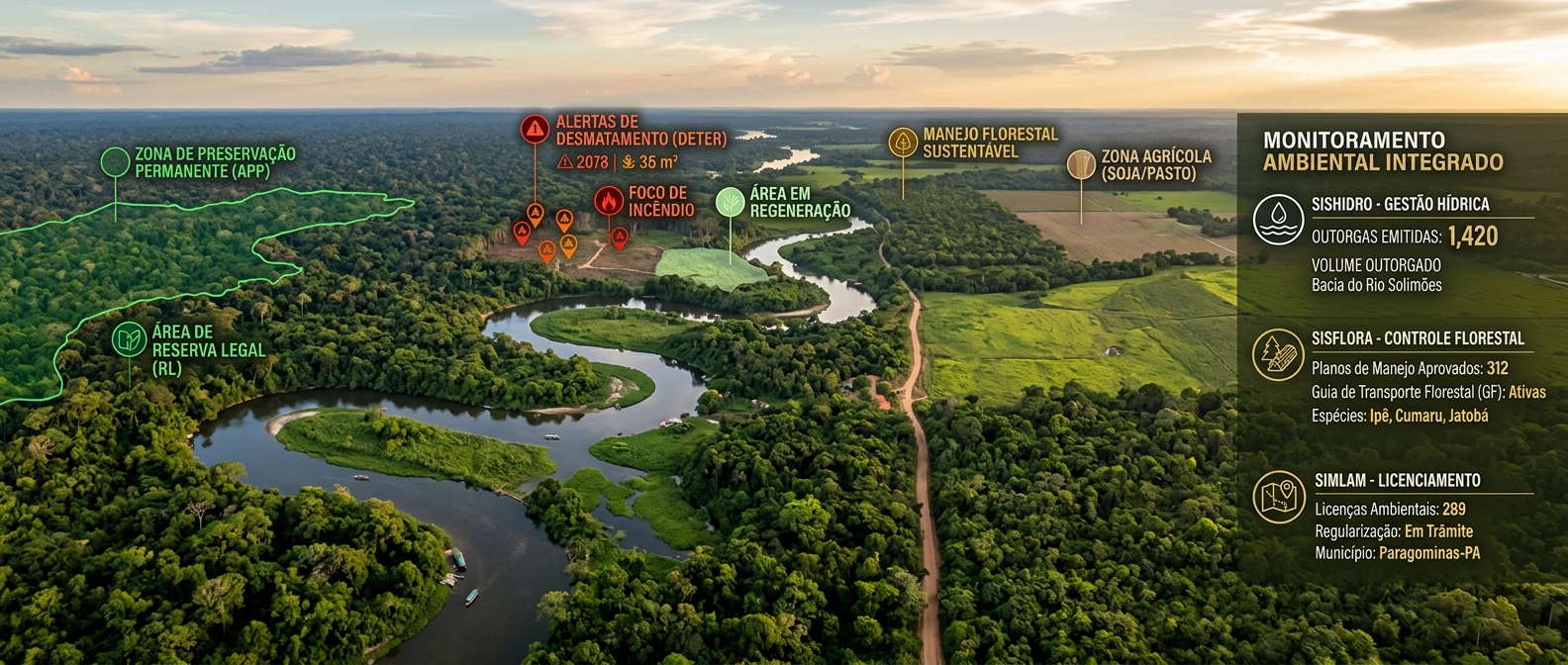 Soluções Ambientais - Monitoramento de floresta tropical com dados ambientais